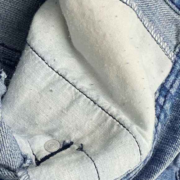 Highway Jeans Denim Jacket Blue Cropped Roll Tab Sleeve Women's Medium Western - Picture 7 of 11